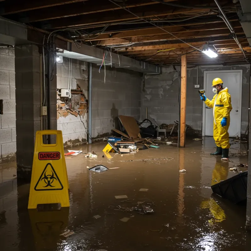Flooded Basement Electrical Hazard in Gideon, MO Property